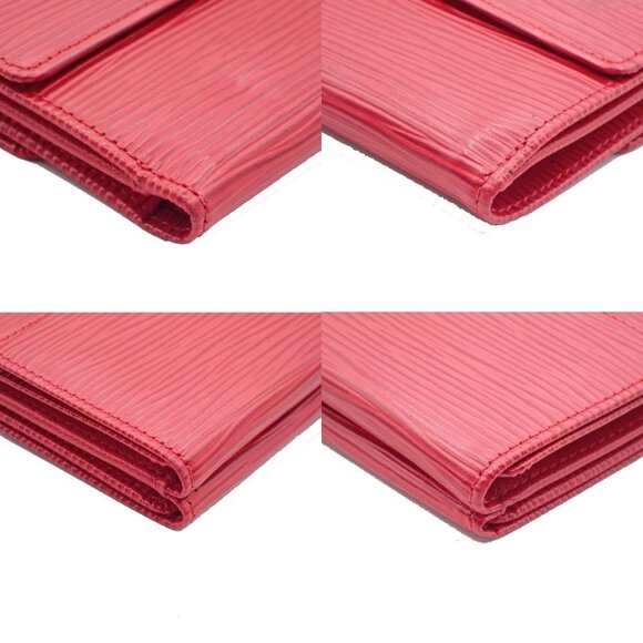 LOUIS VUITTON Porte Monnaie Billet Carte Credit Wallet Epi Red M6348E 07EF448 - Picture 7 of 16